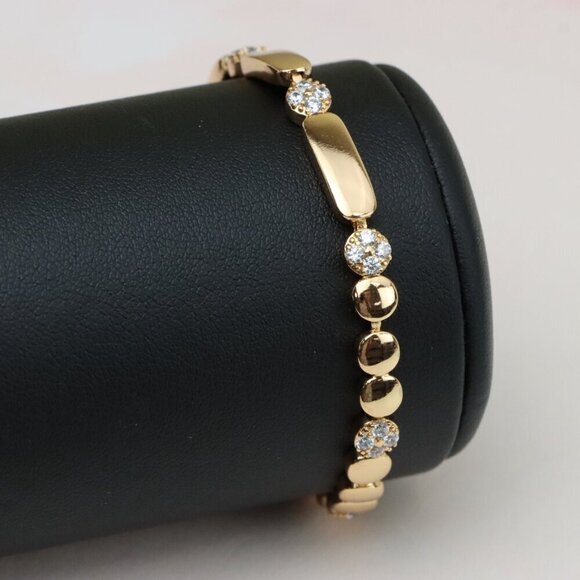 "Modern Beaded & Bar Link Rose Gold Bracelet, XPBL0774 - Picture 11 of 11